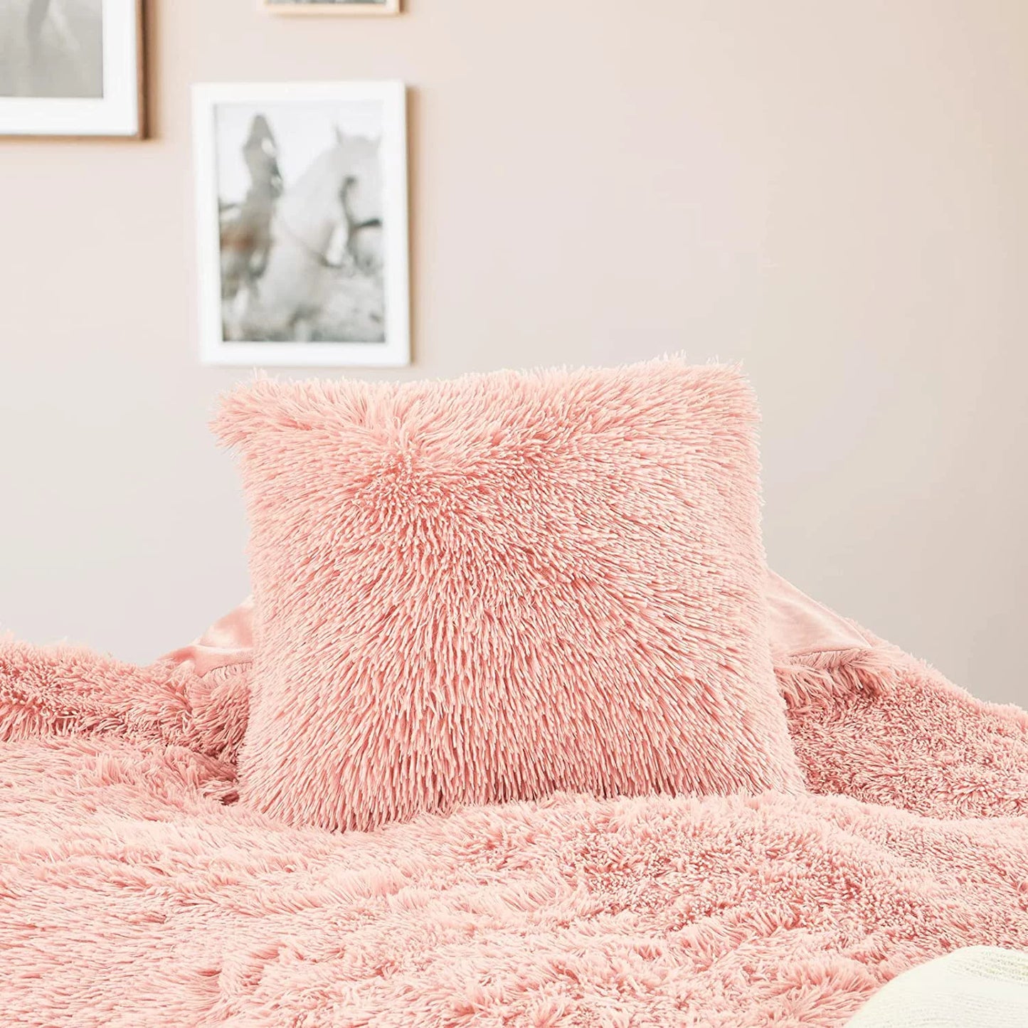 Luxury Fluffy Fuzzy King Bedding Comforter Set,4 Pieces Shaggy Duvet Cover Set,Furry Plush Velvet Comforter Cover with Zip Closure,King,Dark Grey