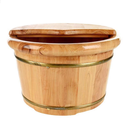 Foot Bathtub Wooden Bucket Foot Bath Barrel Foot Soaking Basin Spa Tub Solid Wood Basin Foot Wash Basin for Household