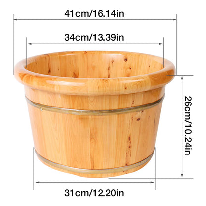 Foot Bathtub Wooden Bucket Foot Bath Barrel Foot Soaking Basin Spa Tub Solid Wood Basin Foot Wash Basin for Household